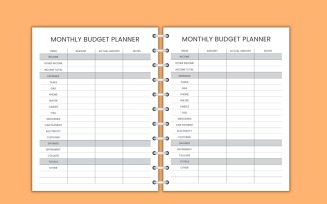 Monthly Budget Planner Or Tracker