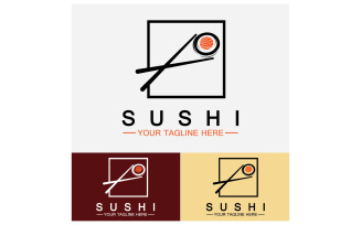 Sushi japan icon logo vector V20