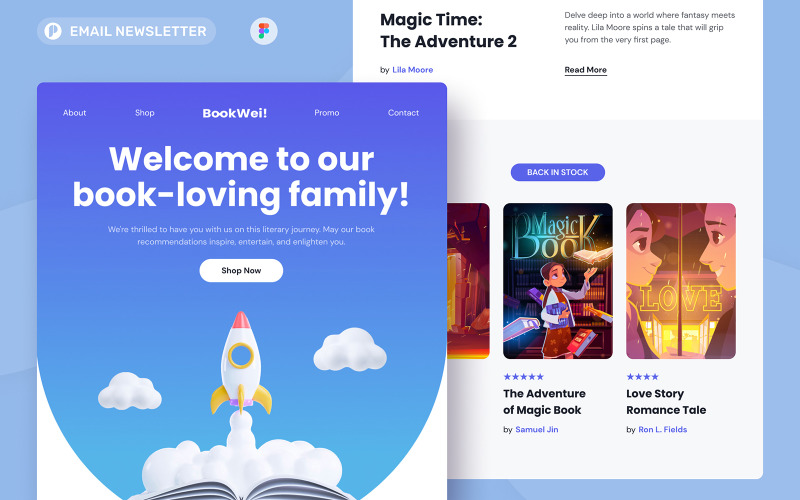 Bookwell - Bookstore Email Newsletter UI Element