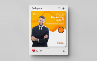 Digital business marketing social media and instagram post banner template