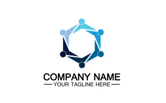 Group team community logo icon vector v9