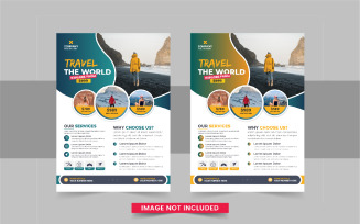 Holiday Travel Flyer Design or Editable tour flyer design layout