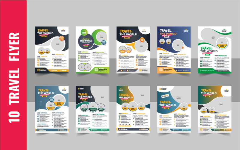 Holiday Travel Flyer Design or Editable tour flyer design template layout bundle Corporate Identity