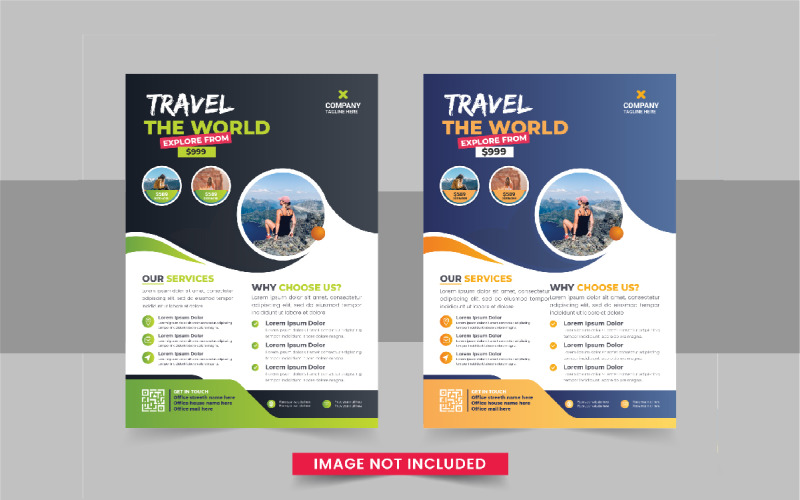 Holiday Travel Flyer Design or Editable tour flyer design template Corporate Identity