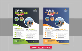 Holiday Travel Flyer Design or Editable tour flyer design template