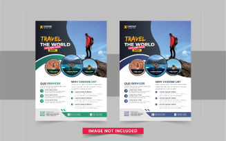 Holiday Travel Flyer Design or Editable tour flyer template design layout