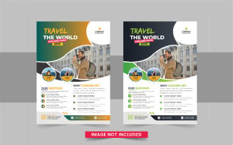 Holiday Travel Flyer Design or Editable tour flyer template layout