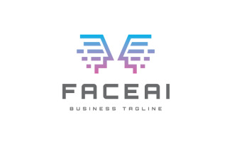 Human Face AI Logo Template