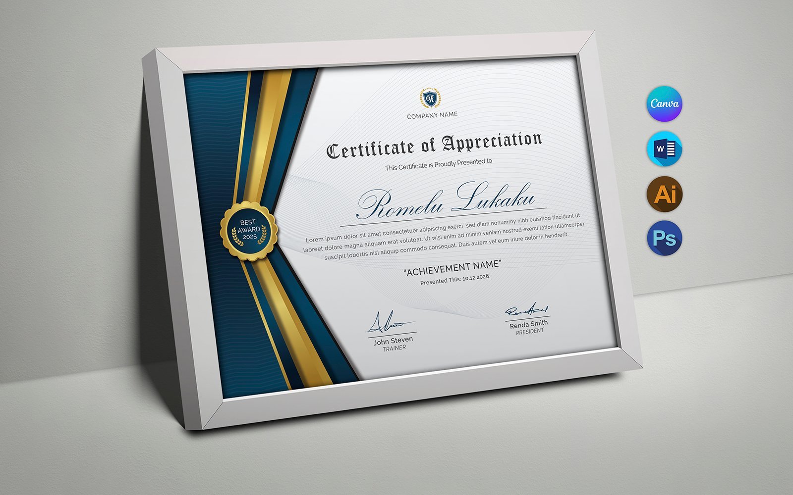 Template #353631 Certificate Canva Webdesign Template - Logo template Preview