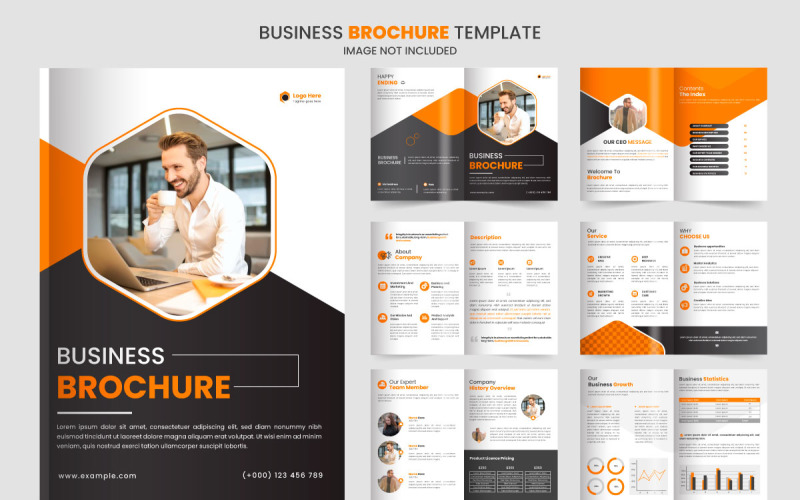 company profile brochure design, minimal multipage business brochure template Illustration