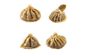Georgian dumplings khinkali isolated on white background.
