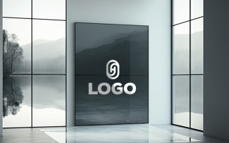 Glass Wall Logo Mockup | Glass Wall Mockup