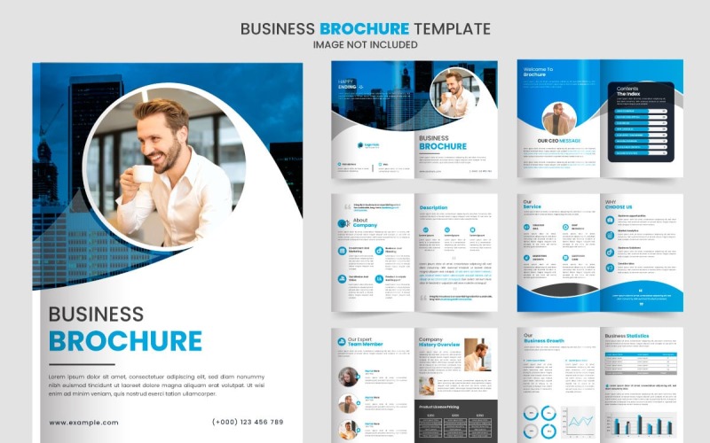 Minimal multipage business brochure template design, annual reports Illustration