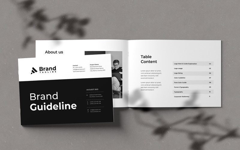 Minimalist Brand Guidelines layout Template Magazine Template