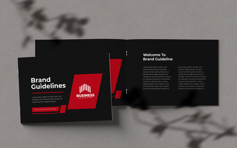 Brand Guideline layout _ Red Accent Magazine Template