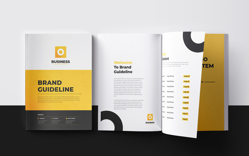 Brand Guidelines layout Template and Brand Guideline Design Magazine Template