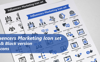 Influencers Marketing Icon Set