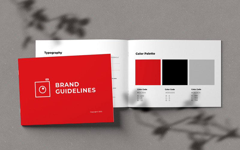 Landscape Brand Guideline _Red Color Magazine Template