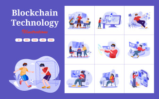 M398_ Blockchain Technology Illustration Pack