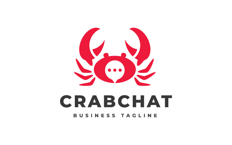 Red Crab Chat Logo Template