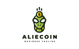 Unique Alien Coin Logo Template