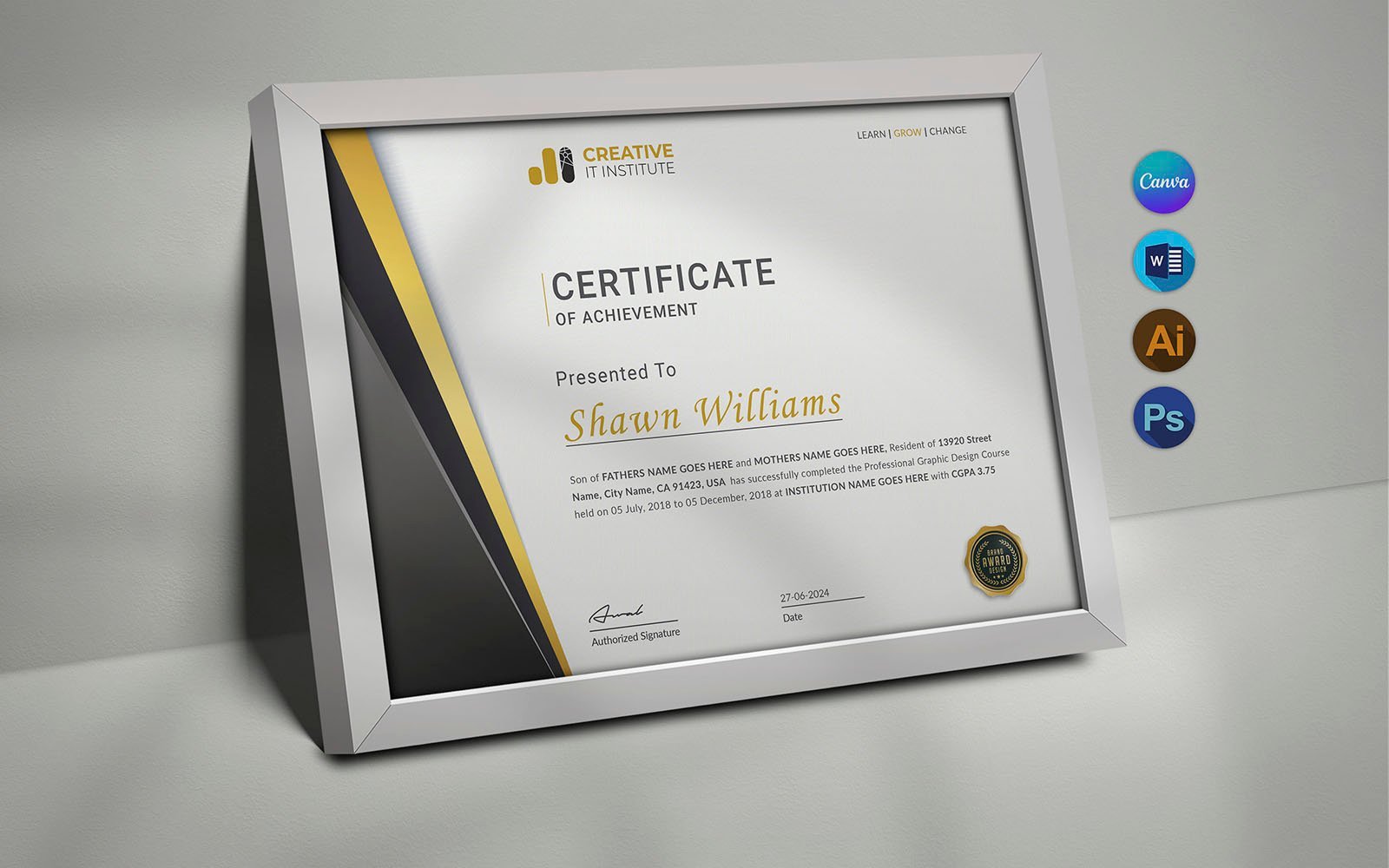 Kit Graphique #353853 Diploma Certificat Divers Modles Web - Logo template Preview