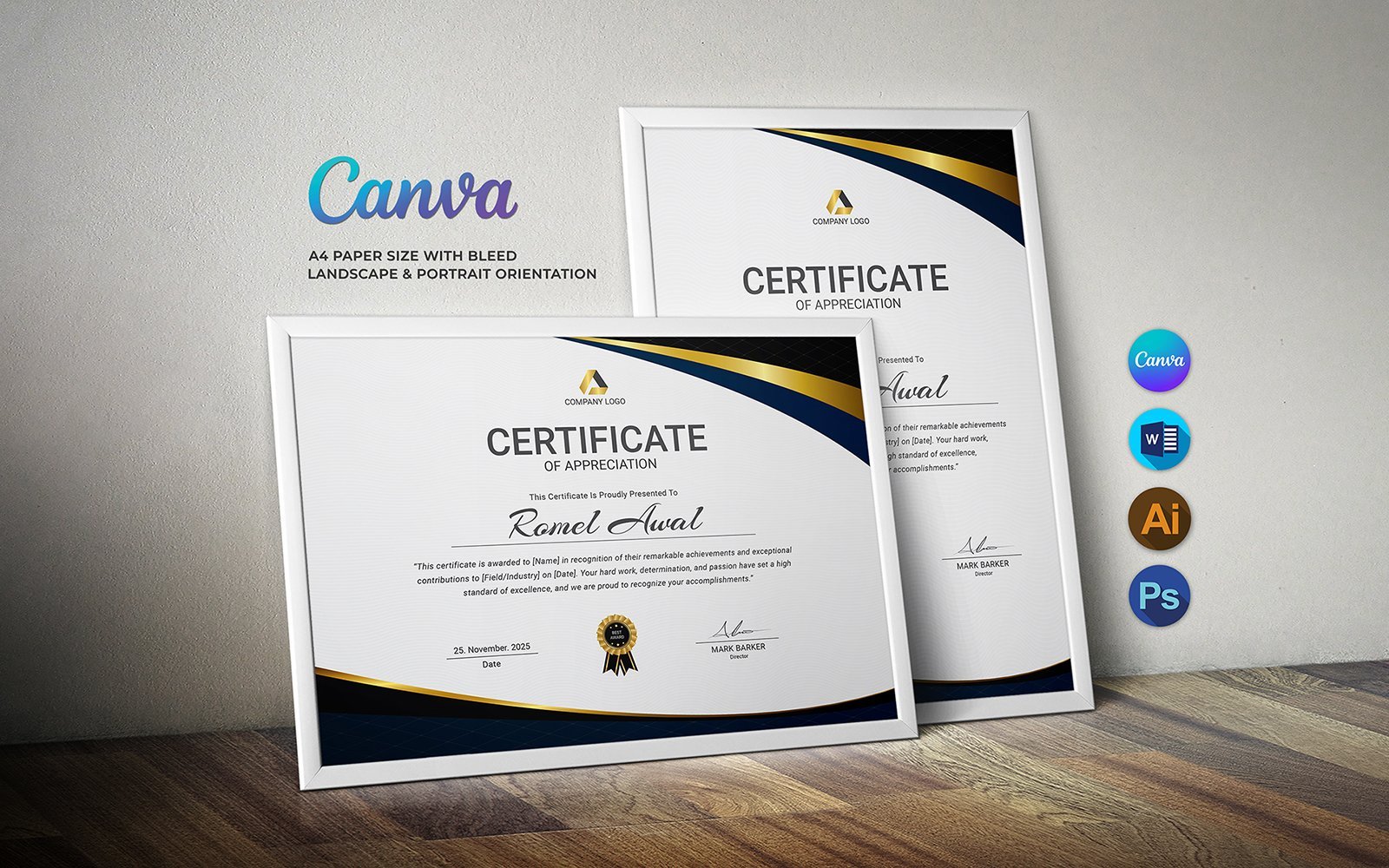 Kit Graphique #353854 Certificat Canva Web Design - Logo template Preview