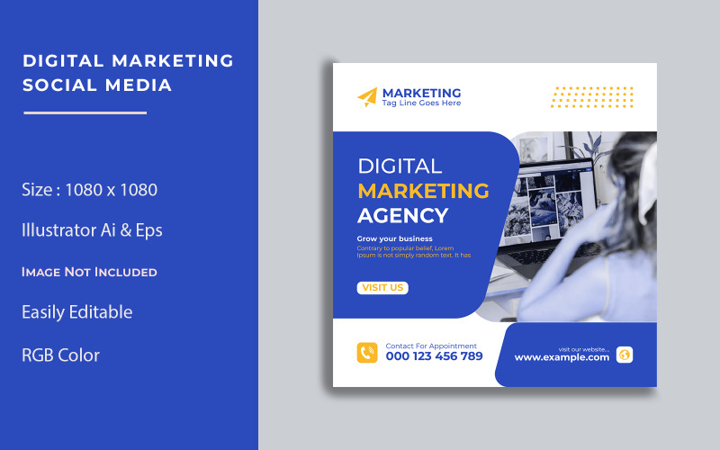 A digital marketing social media post and banner template Social Media