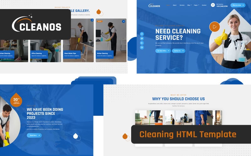 Cleanos - Cleaning HTML Template Website Template