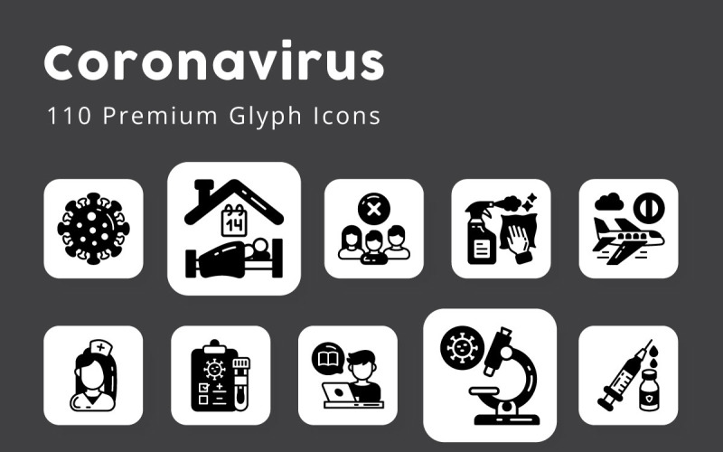 Coronavirus Premium Glyph Icons Icon Set