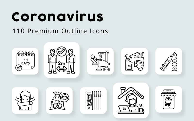 Coronavirus Premium Outline Icons Icon Set