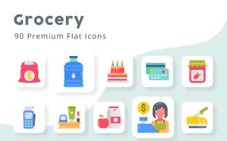 Grocery Premium Flat Icons