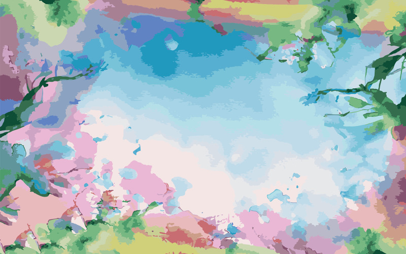 Watercolor spring flower background. Vector Graphic