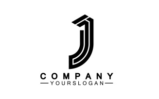J initial letter logo vector v14