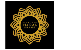 Mandala flower ornament template logo vector v1