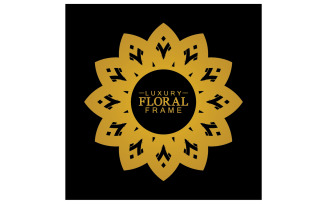 Mandala flower ornament template logo vector v8