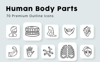 Human body Parts and Organs Outline Icons