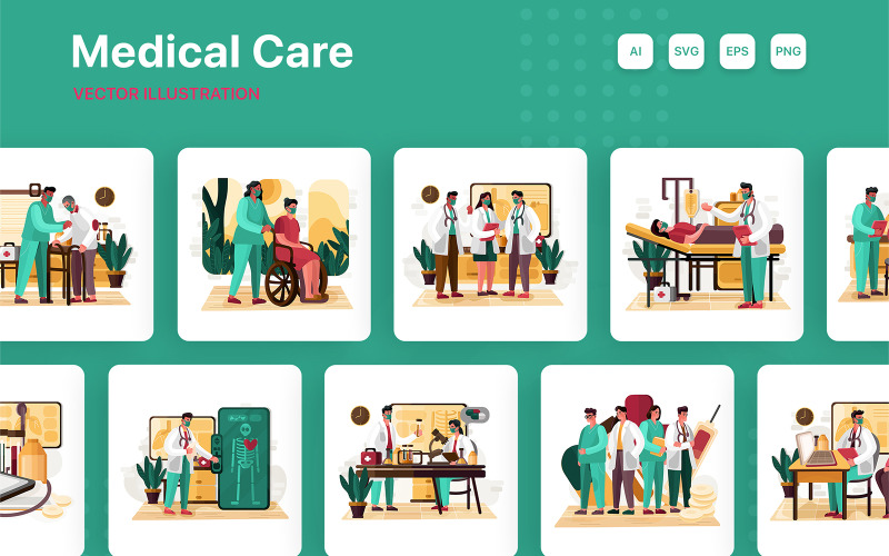 M205_ Medical Care Illustration Pack