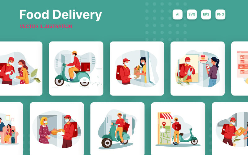 M226_ Food Delivery Illustration Pack