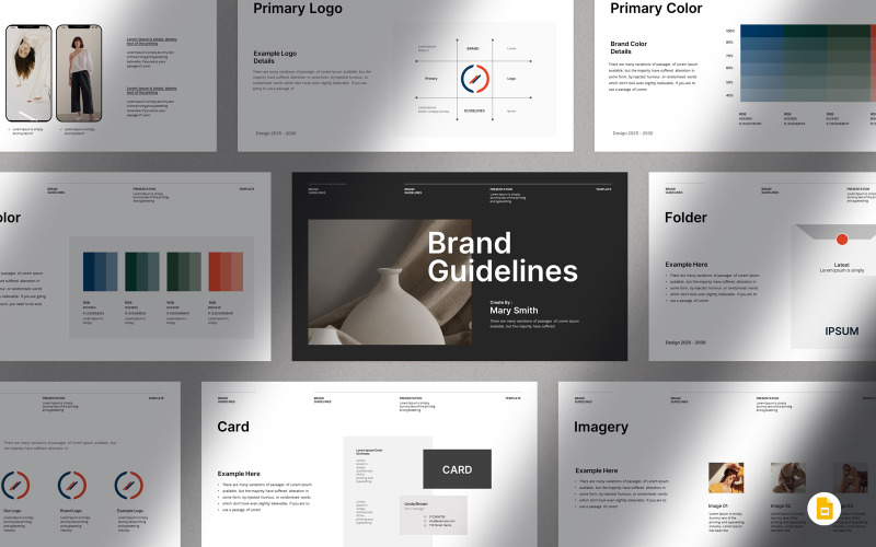 Minimal & Creative Brand Guideline Presentation Template Google Slide