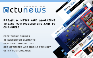 ACTUNEWS - Elementor News and Magazine WordPress Theme
