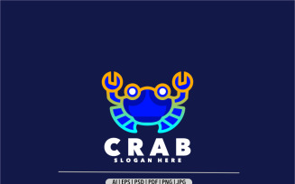 Crab gradient color simple logo