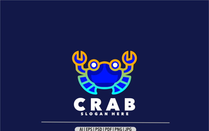 Crab gradient color simple logo Logo Template