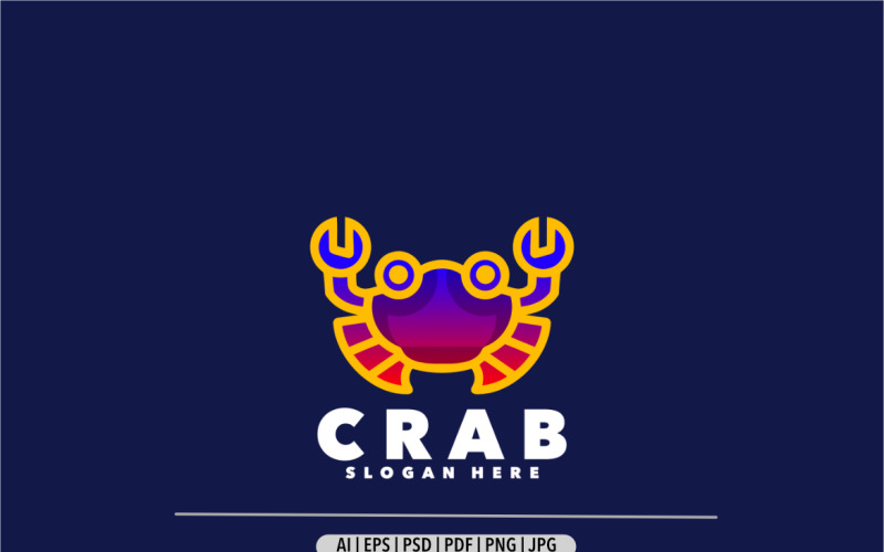Crab line art gradient colorful logo Logo Template