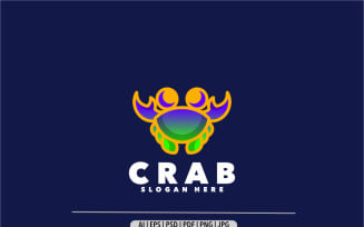 Crab line simple design gradient logo