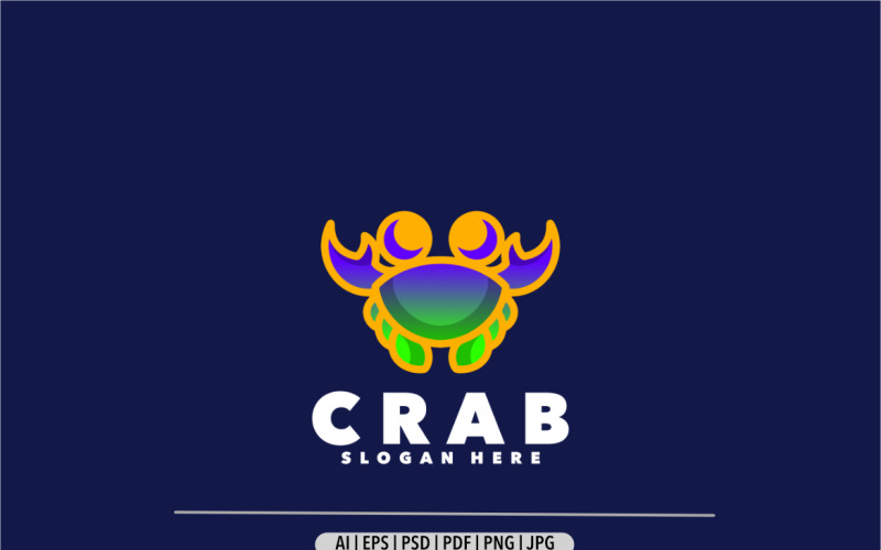 Crab line simple design gradient logo Logo Template