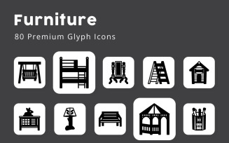 Furniture Unique Glyph Icons