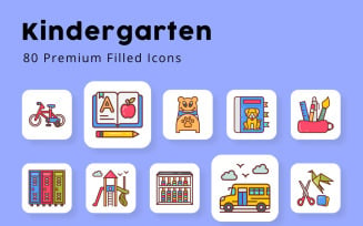 Kids Activities Filled Icons