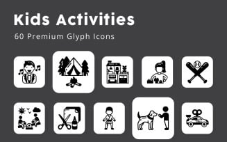 Kids Activities Glyph Icons
