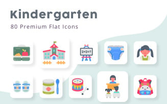 Kindergarten Premium Flat Icons